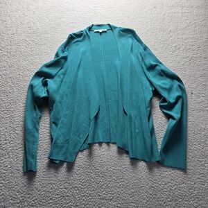 Cleo Cardigan Sweater Womens 2XL Green Open Front Lightweight Knit Rayon Nylon